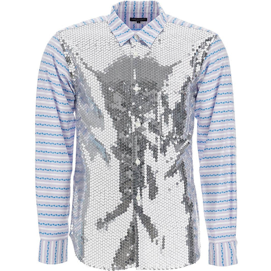 Comme Des Garcons Homme Plus jacquard shirt with sequ Shirts Comme Des Garcons Homme Plus Light Gray