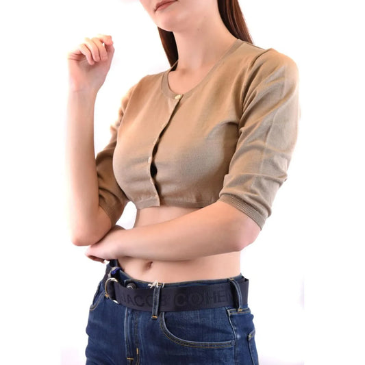 Parosh Brown Cotton Cardigan1728,67400106144,Brown,Cardigans - Sweaters - Clothing,Clothing,L,New with tags,Parosh,Sweaters - Clothing,Women