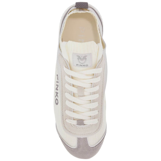 Pinko white latte knit fabric sneakers with light gray details Sneakers Pinko Light Gray