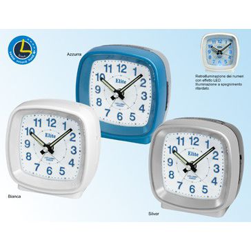ELITE SVEGLIA ANALOGICA BLU / BLUE ALARM CLOCK CLOCKS,Sveglia