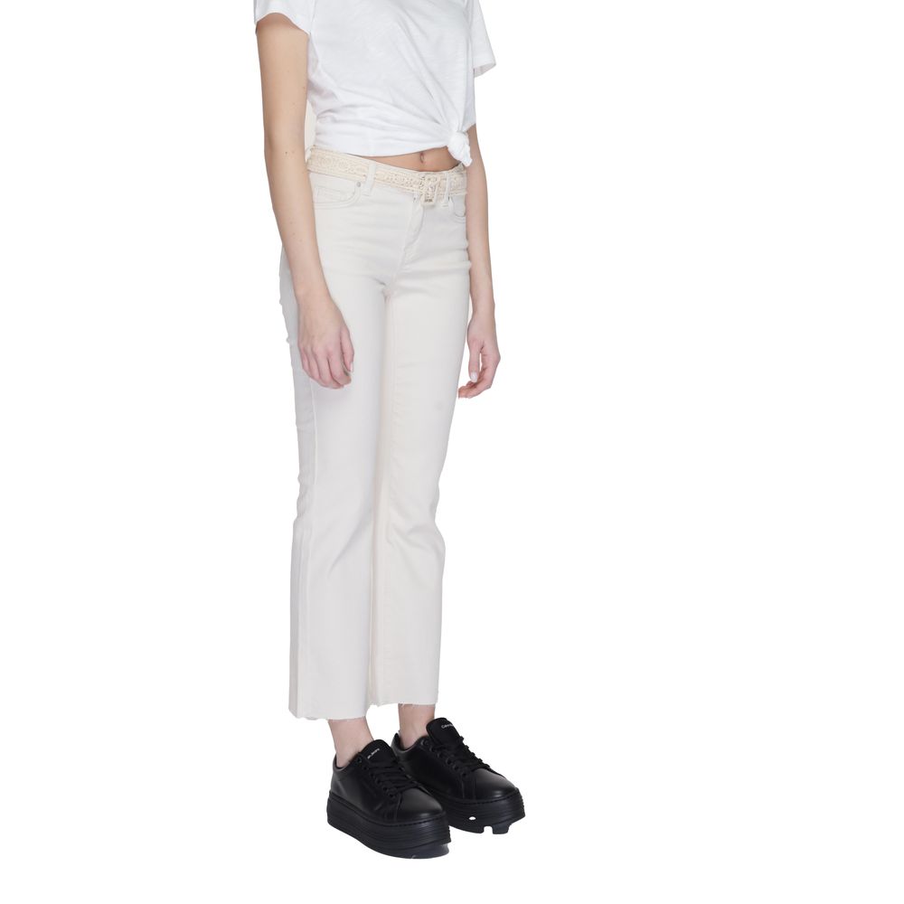 Vero Moda Beige Cotton Bootcut Jeans