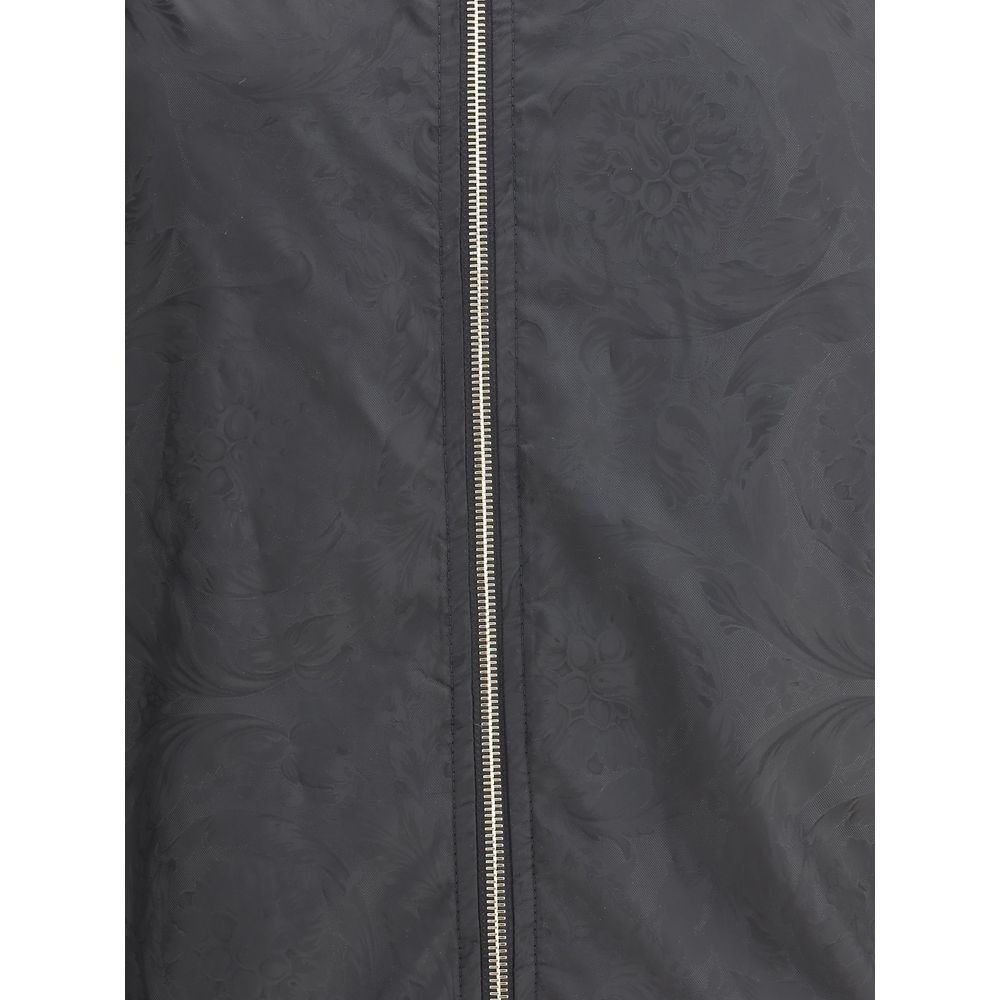 Versace Black Polyester Shell Jacket 1728,72470364320,Black,Clothing,IT48 | M,IT52 | XL,Jackets & Coats - Clothing,Men,New with tags,Shell Jackets - Jackets & Coats - Clothing,Versace