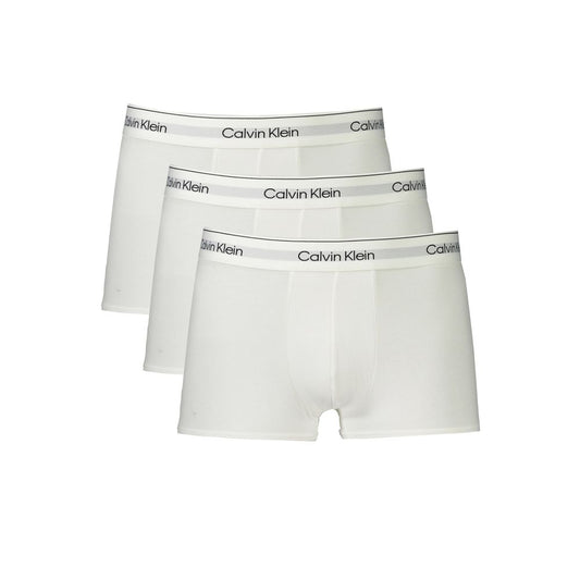 Calvin Klein white cotton men's boxer shorts tri-pack with branded waistband
