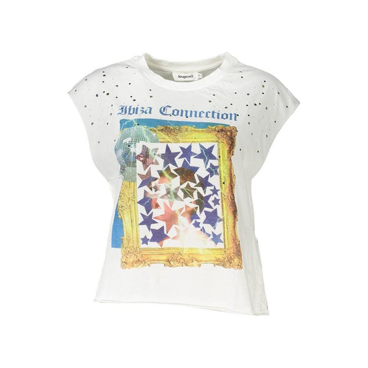Desigual White Cotton Women TShirt