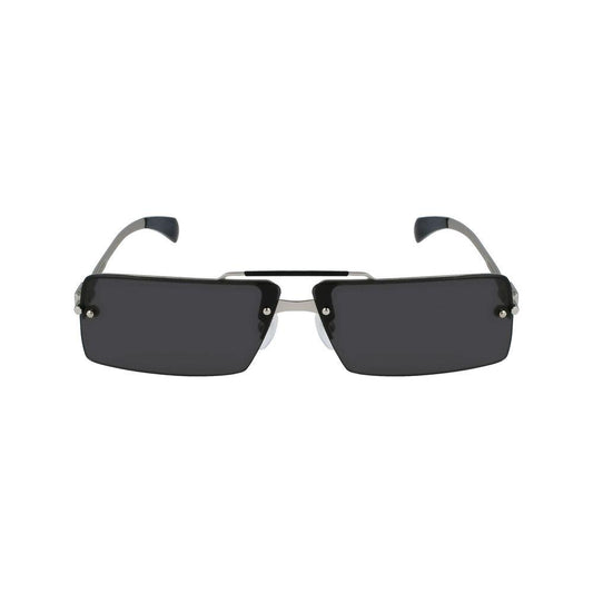 Ferragamo unisex gray metal sunglasses SF306S-042, rectangular lenses, size 65/11/155mm, category 3, elegant design.