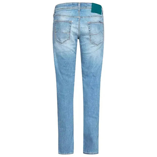 Light Blue Cotton Jeans & Pant Jacob Cohen Cadet Blue